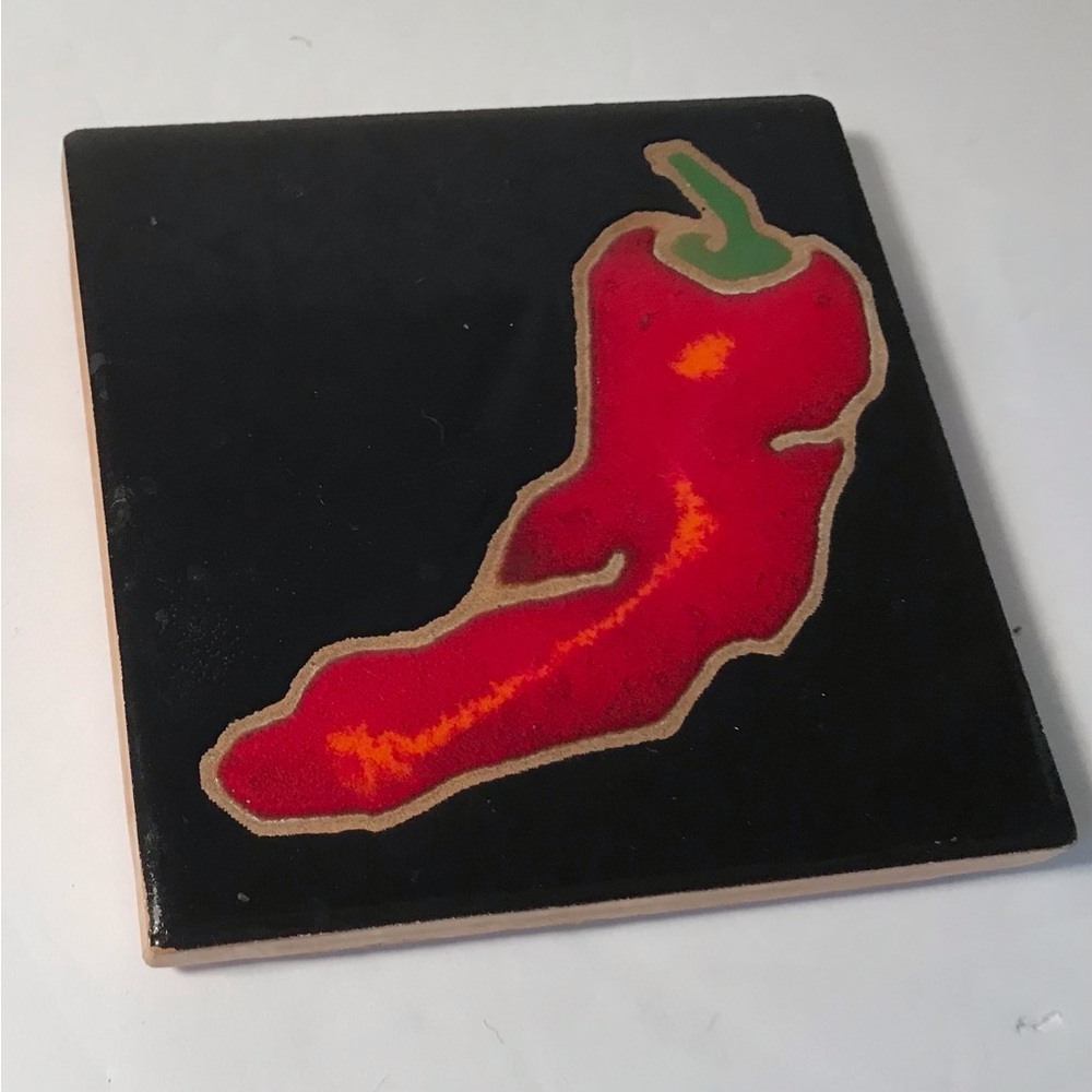 Ceramic Tile Collectible  Red Chilli Pepper  Peter Ingrassia